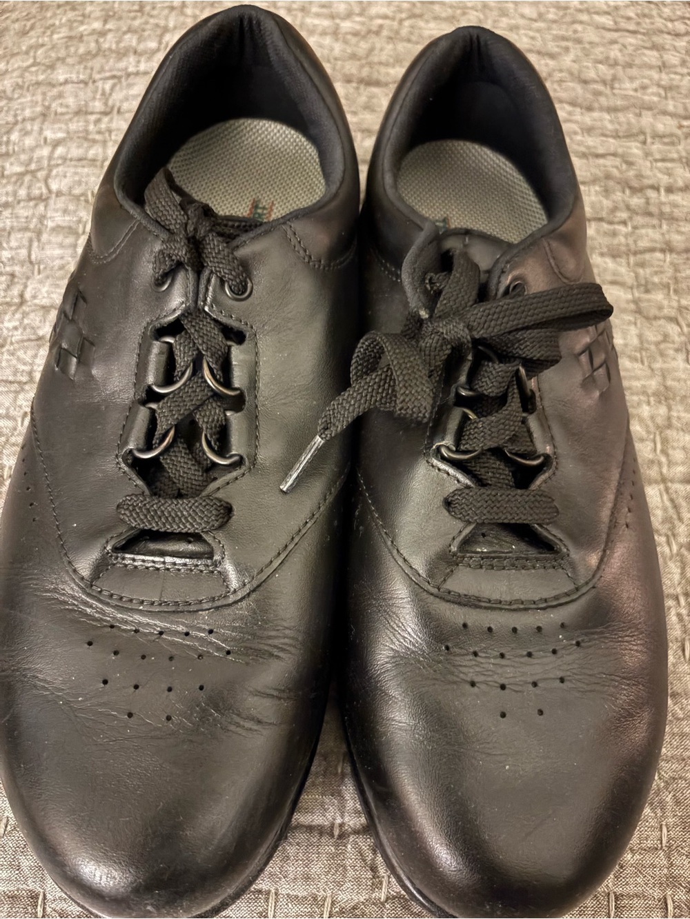 Woman’s SAS Black Leather Free Time Lace-Up Comfort Shoes Like New 9ww
